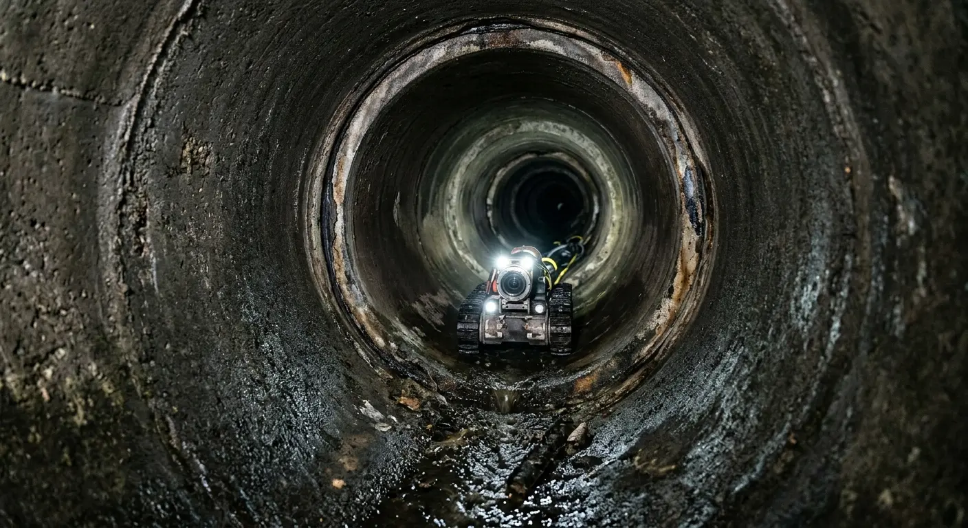 Robotic sewer camera inspecting pipe interior for Sewer Line Repair in Grover Beach